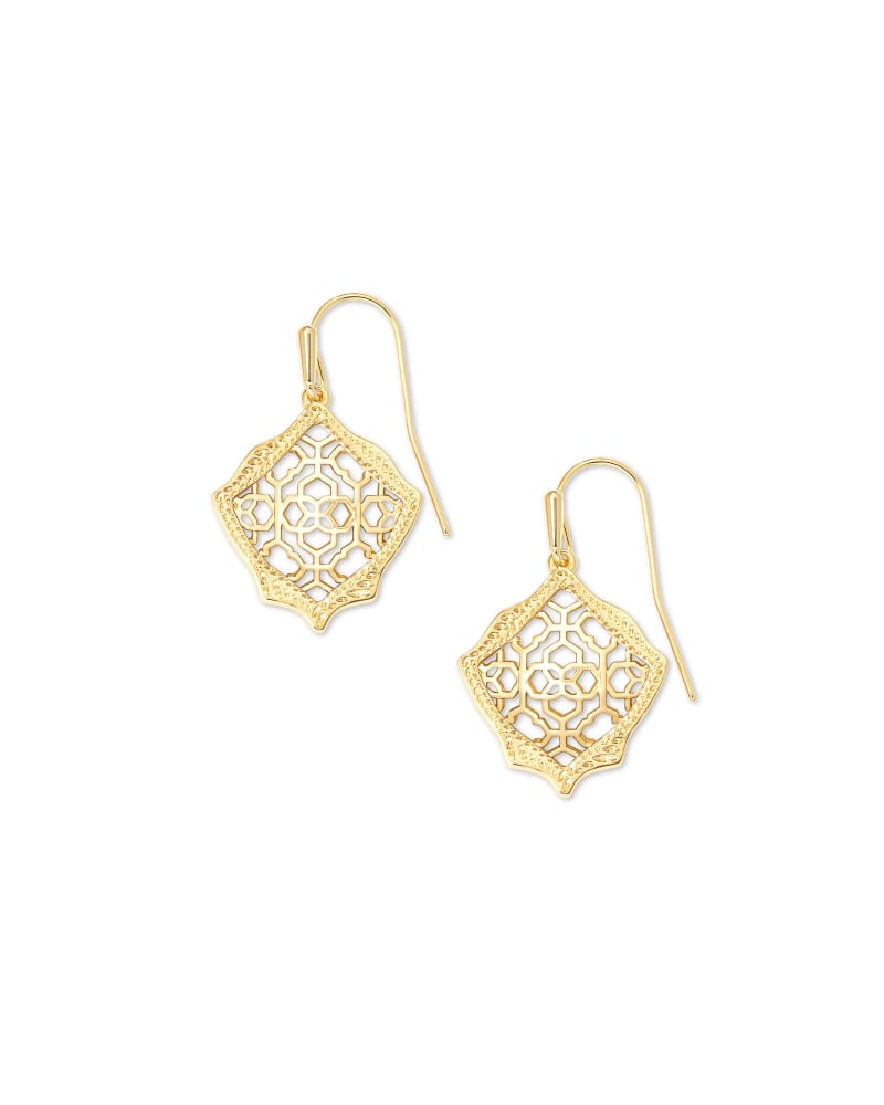 Kyrie Gold Drop Earrings in Gold Filigree image number 0